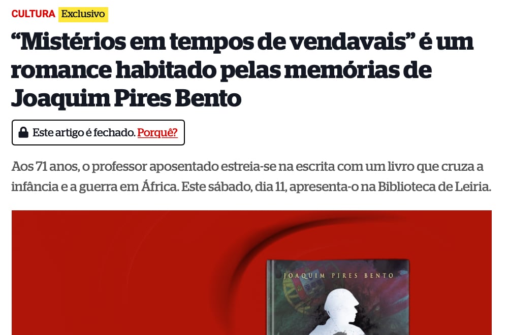 “Mistérios em tempos de vendavais”
